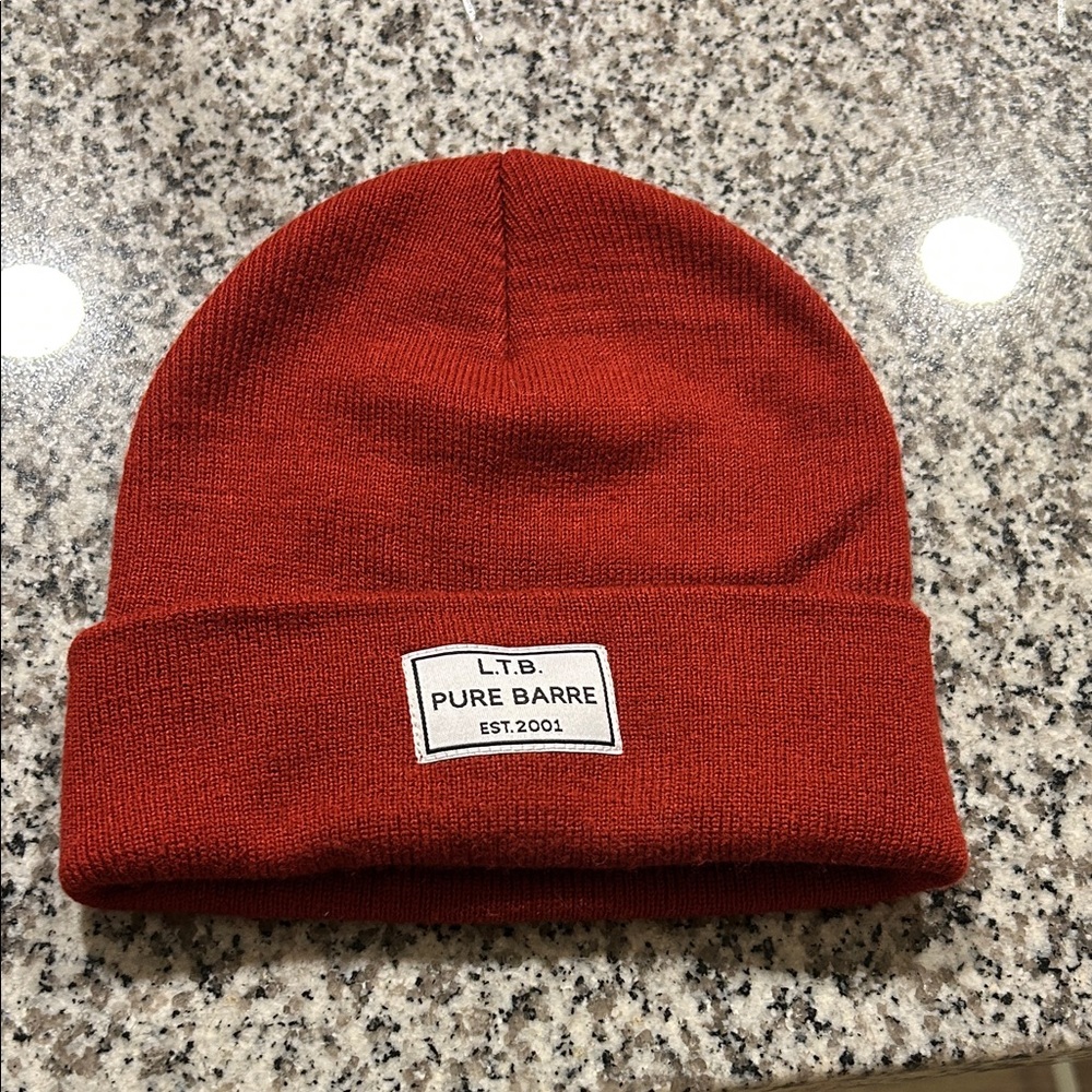 Pure Barre Red Beanie Hat